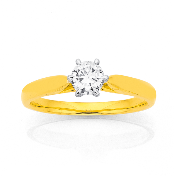 18ct .50ct 6 Claw Diamond Solitaire Ring