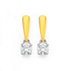 18ct Gold Diamond Solitaire Earrings 2=.50ct