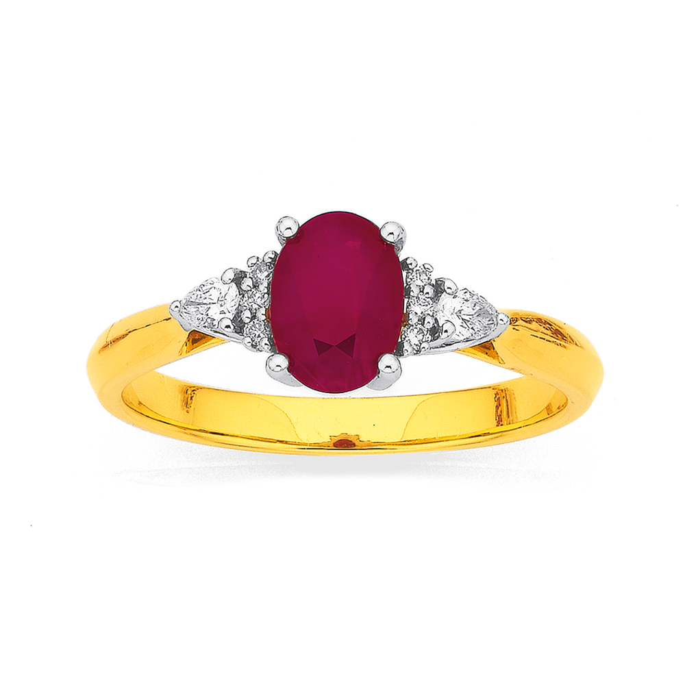 Sparkling Red Ruby Diamond Ring – DDamas