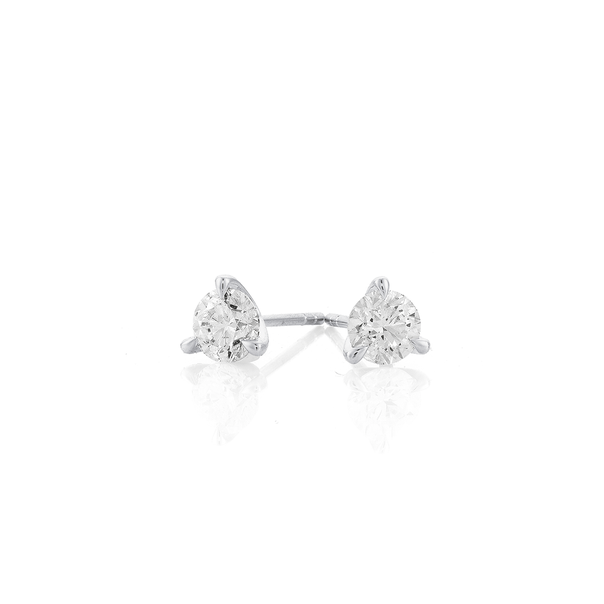 18ct White Gold 3 Claw Diamond Solitaire Studs 2=1ct