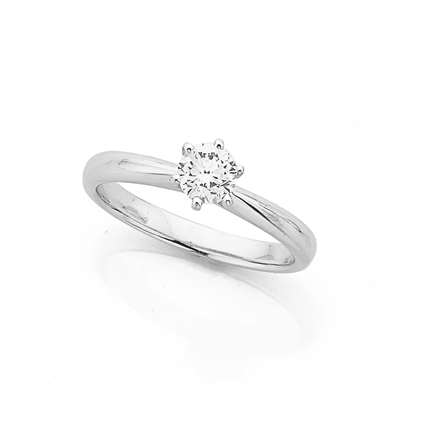 18ct White Gold .50ct Diamond Solitaire Ring