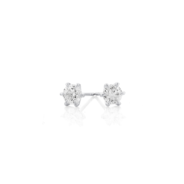 18ct White Gold 6 Claw Diamond Solitaire Studs 2=1ct