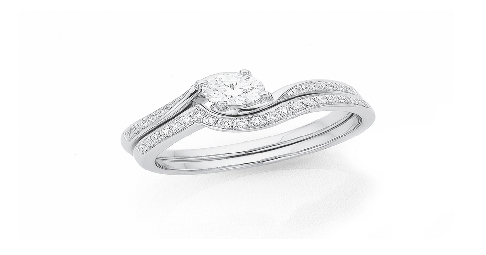 18ct White Gold, Diamond Bridal Set Stewart Dawsons