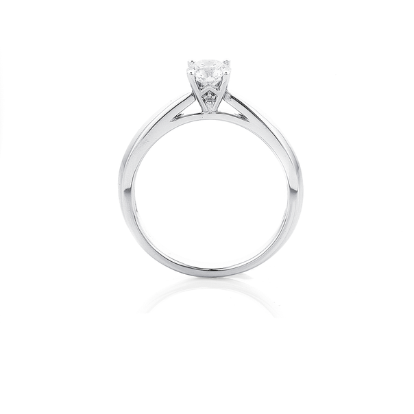 18ct White Gold Diamond Solitaire Ring TDW=.50ct