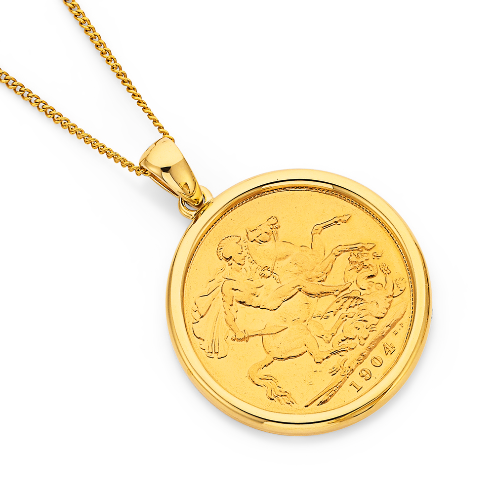 Cash Converters - Valued $4799 22CT & 10CT Yellow Gold Full Sovereign  Pendant