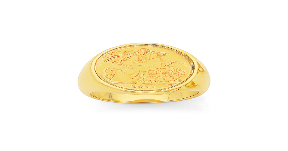 22ct Half Sovereign In 9ct, Ring | Stewart Dawsons