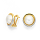 9ct 10mm Mabe Pearl with Diamond Surround Earrings