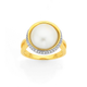 9ct 12mm Mabe Pearl with Diamond Halo Ring