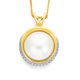 9ct 12mm Mabe Pearl with Diamond Surround Pendant