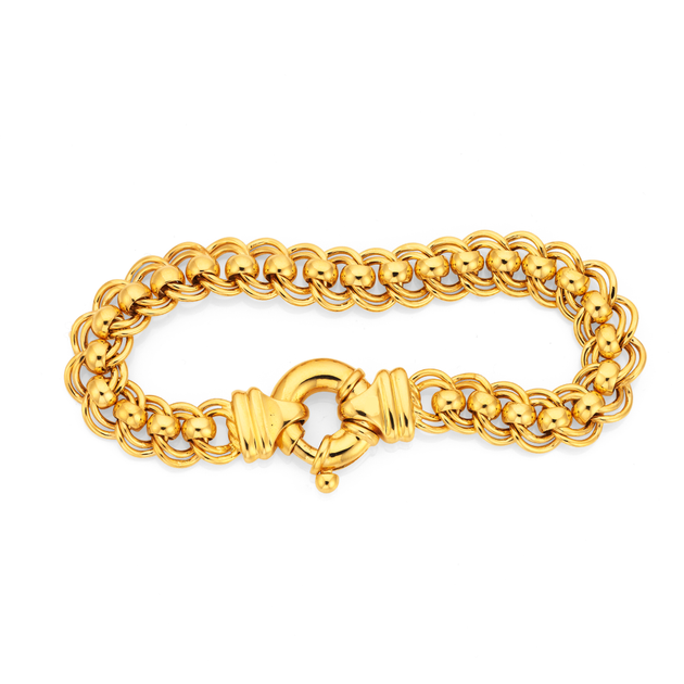 9ct, 19cm Double Curb Rollo Bracelet | Stewart Dawsons