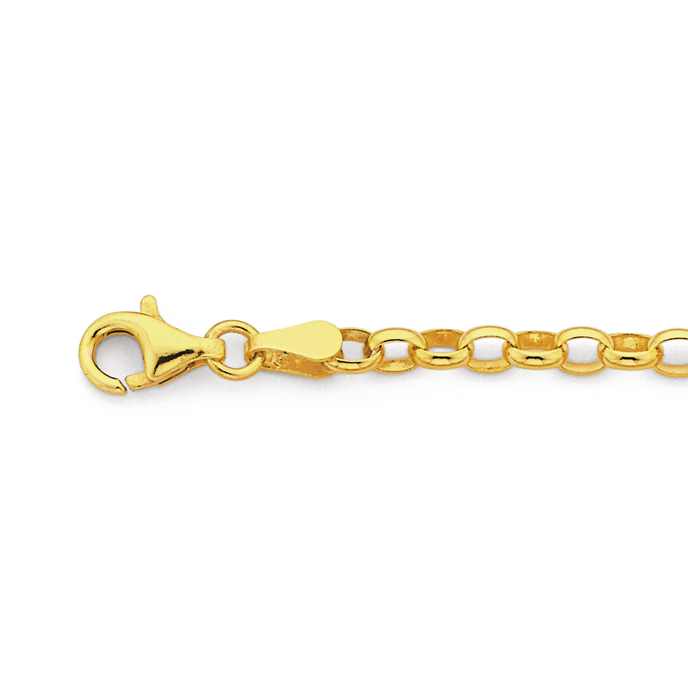 9ct Gold 20cm Solid Belcher Bolt Ring Bracelet  Pascoes