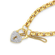 9ct 19cm Solid Oval Belcher Bracelet with Diamond Padlock