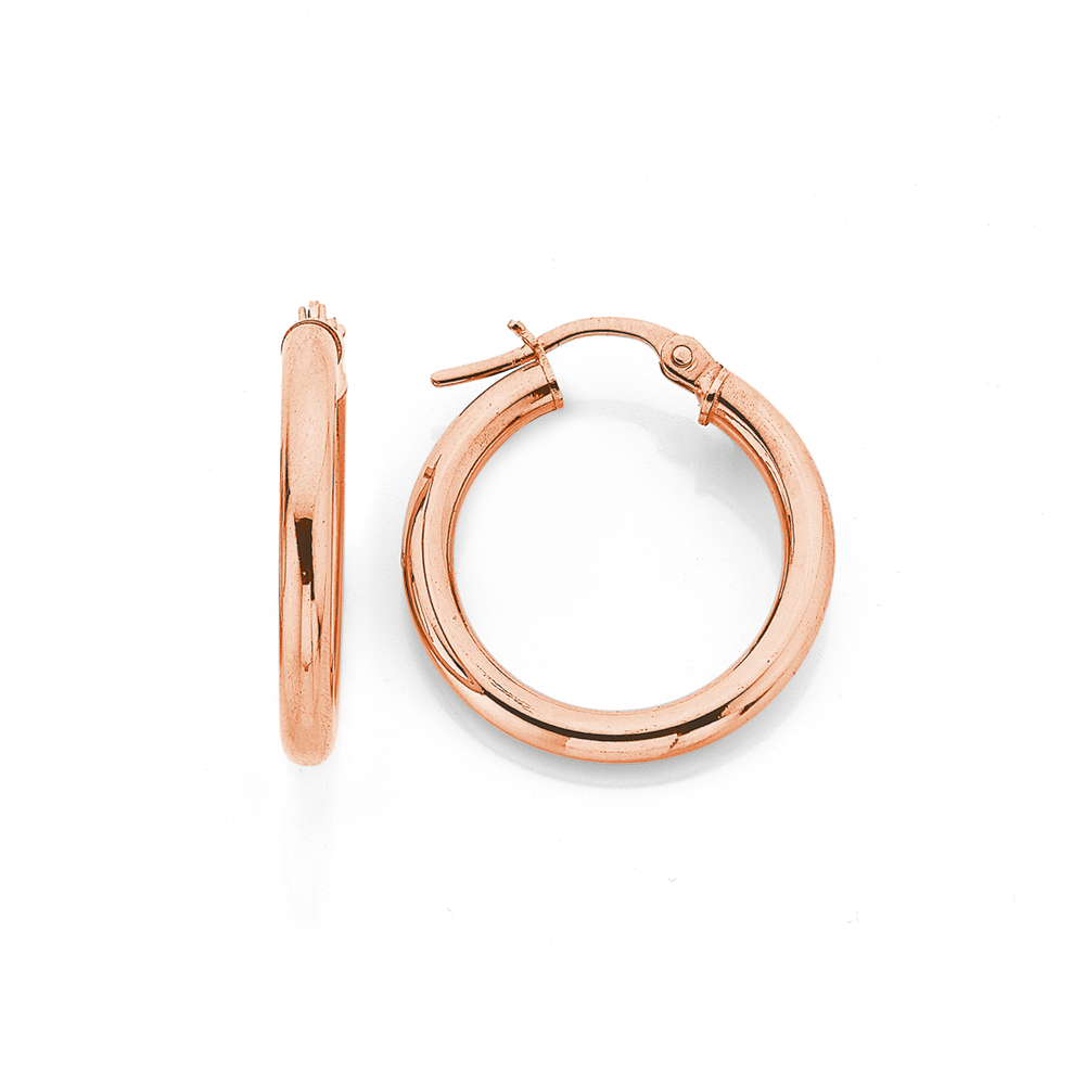 Buy Interlinked Front And Back Rose Gold Plated Sterling Silver Hoop  Earrings by Mannash Jewellery