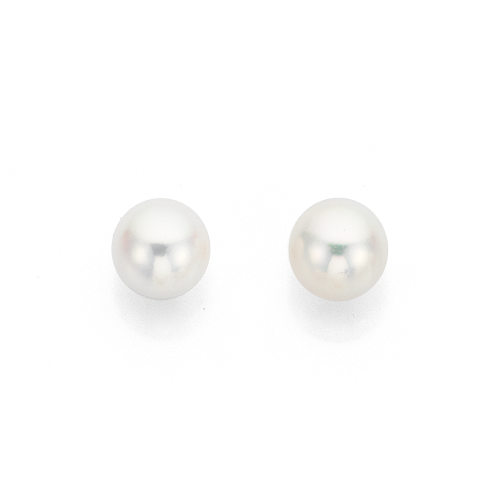 AE1JT ( AAA 8 mm White Japanese Akoya Saltwater Pearl & 11mm Tahitian Black  Pearl Earrings Set in 18k White Gold ) - Pacific Pearls International