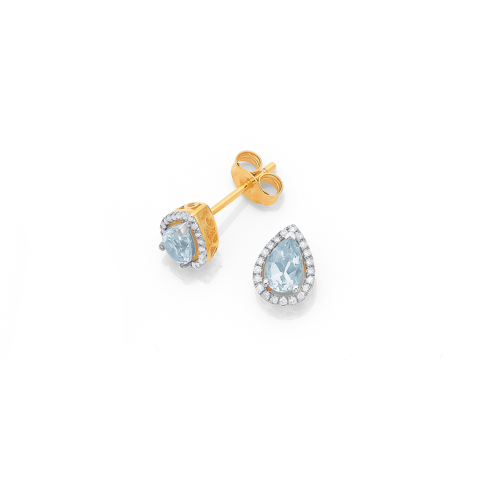 1ct Blue Enhanced Lab Diamond Martini Stud Earrings - The Jewelry Exchange  | Direct Diamond Importer