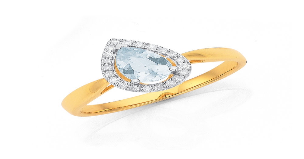 twisted diamond ring with aquamarine        <h3 class=