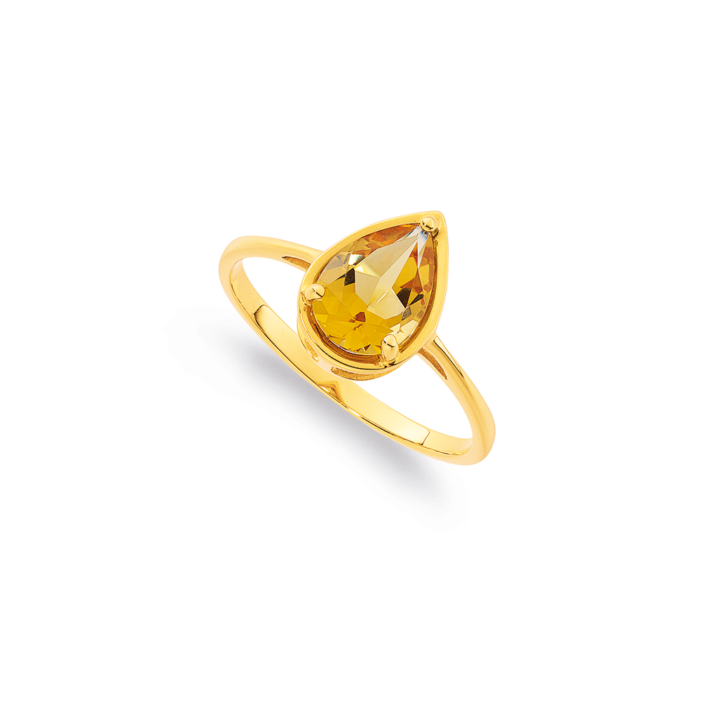 9ct Gold Citrine & Diamond Oval Cut Trilogy Dress Ring in Yellow | Stewart  Dawsons
