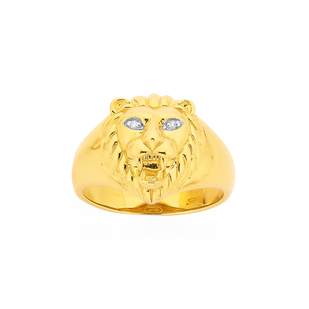 9ct Diamond Lion Ring