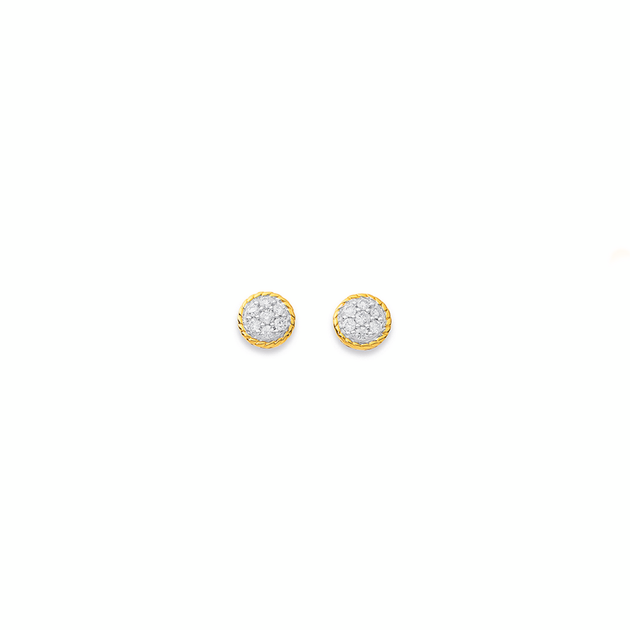 Diamond Stud Pattern 9ct, Diamond Round Patterned Studs Tdw=.15ct | Stewart Dawsons
