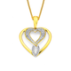 9ct, Diamond Set Twist Heart Pendant