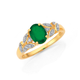 9ct Emerald & Diamond Ring