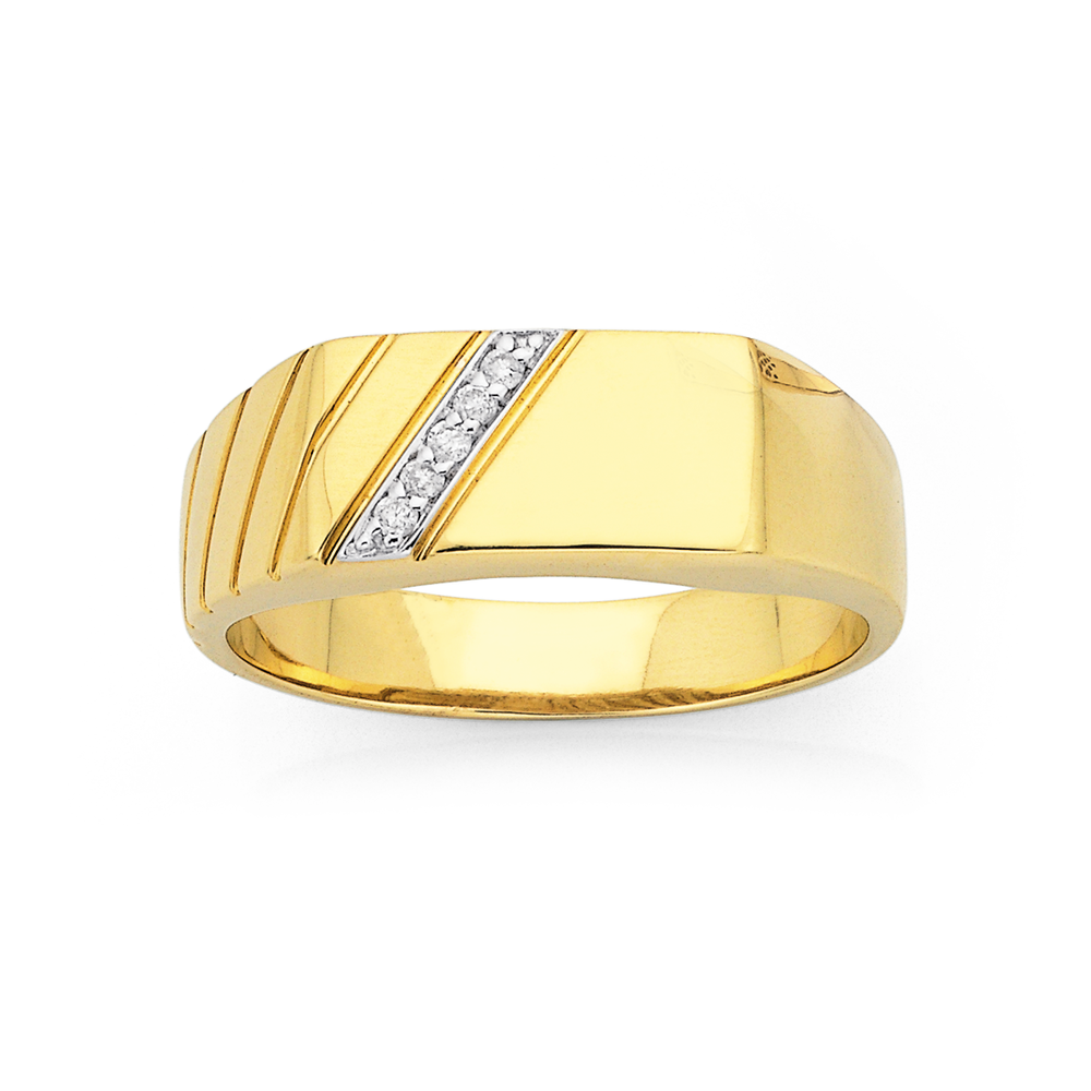 VINTAGE 9CT YELLOW GOLD AND DIAMOND RING – V By Laura Vann
