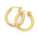 9ct Gold 2.5x15mm Polished Hoop Earrings