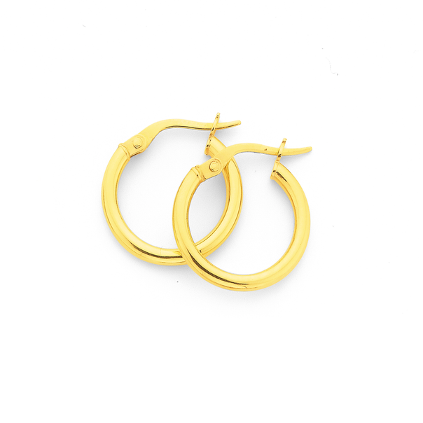 9ct Gold 2x12mm Polished Hoop Earrings