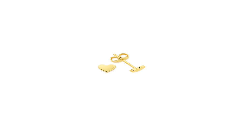 Flutter Heart Stud Earrings Gold