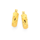9ct Gold 5x10mm Diamond-cut Hoop Earrings