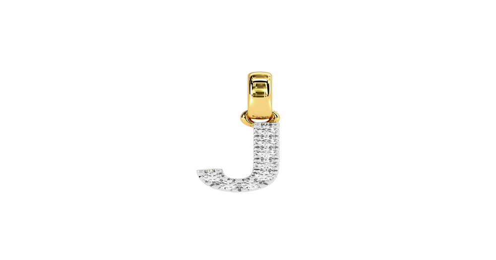 9ct Gold Diamond Initial 'j' Block Pendant | Stewart Dawsons
