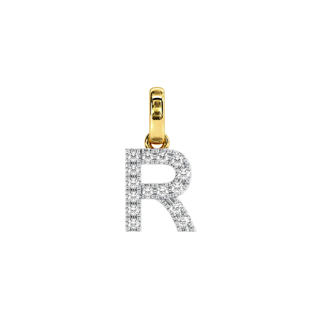 9ct Gold Diamond Initial 'r' Block Pendant | Stewart Dawsons