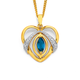 9ct London Blue Topaz and Diamond Heart Pendant