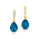 9ct London Blue Topaz & Diamond Earrings