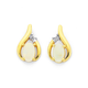 9ct Opal & Diamond Stud Earrings