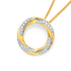 9ct Open Circle Diamond Set Twist Pendant