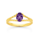 9ct Oval Amethyst with Split Rope Twist Ring