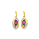 9ct Rhodolite Garnet & Diamond Earrings