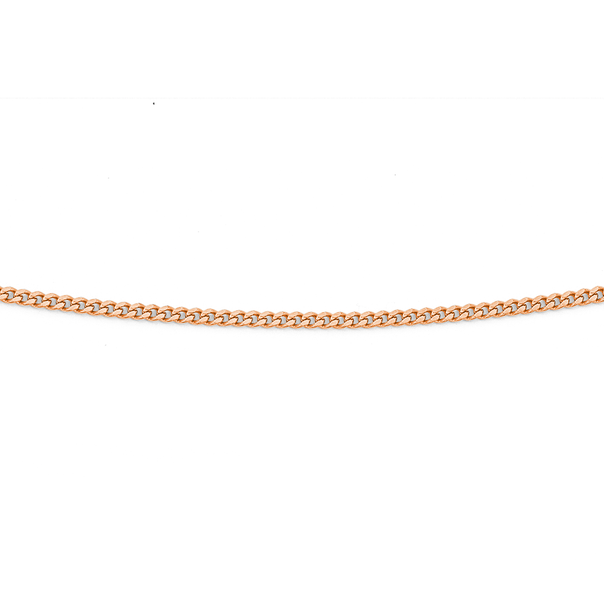 9ct Rose Gold 50cm Diamond Cut  Solid Curb Chain