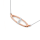 9ct Rose Gold Diamond Necklet with White Gold Chain