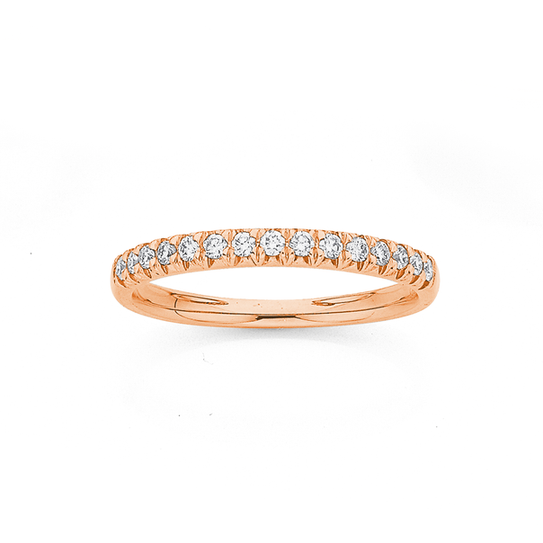 9ct Rose Gold Diamond Ring Total Diamond Weight=.20ct