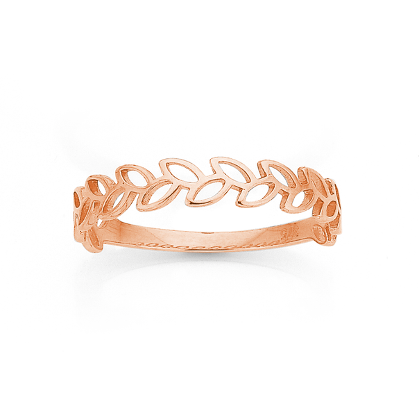9ct Rose Gold Leaves Ring
