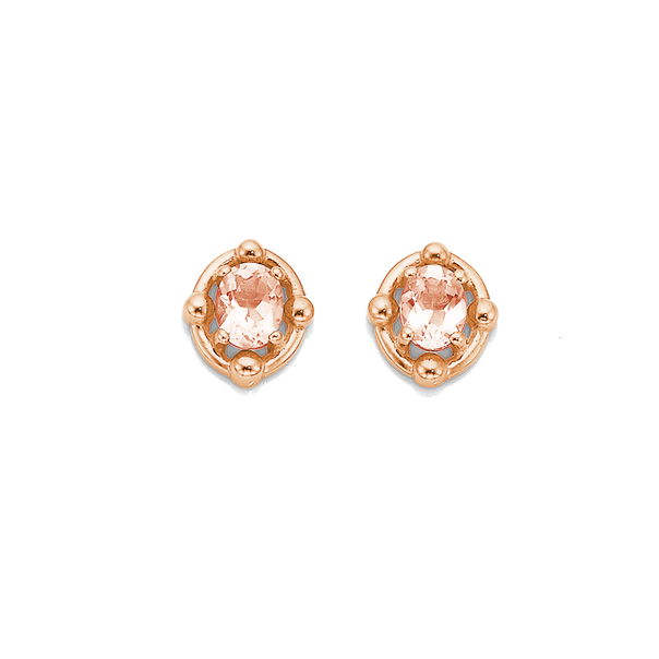9ct Rose Gold Morganite Earrings
