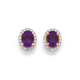 9ct Rose Gold Oval Amethyst and Diamond Earrings