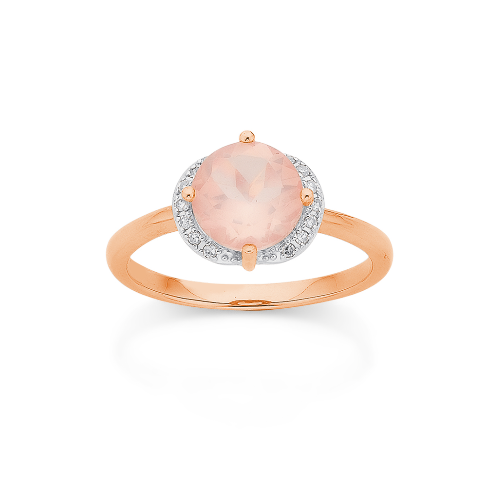 Solid 14 Karat Rose Gold Herkimer Diamond Quartz Crystal Ring – Gaia's Candy