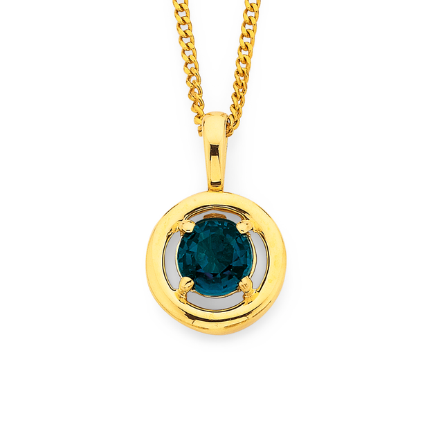 Sapphire circle pendant Clearance