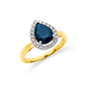 9ct Sapphire & Diamond Ring TDW=.25ct