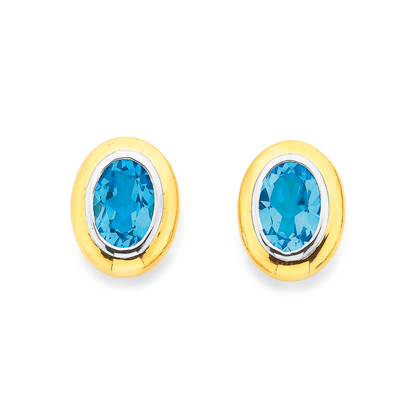 9ct Swiss Blue Topaz Earrings