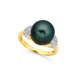 9ct Tahitian Pearl and Diamond Ring