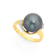 9ct Tahitian Pearl & Diamond Ring